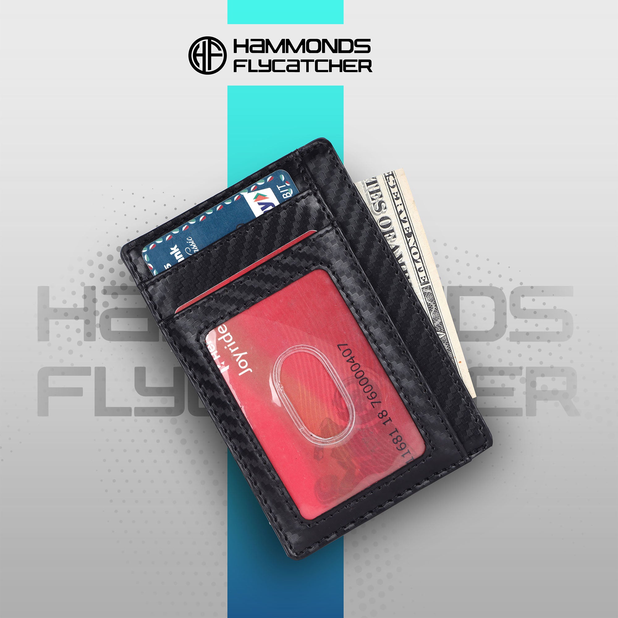 HAMMONDS FLYCATCHER Genuine Leather Card Holder for Men and Women, Black | RFID Protected Front Pocket Card Holder Wallet for