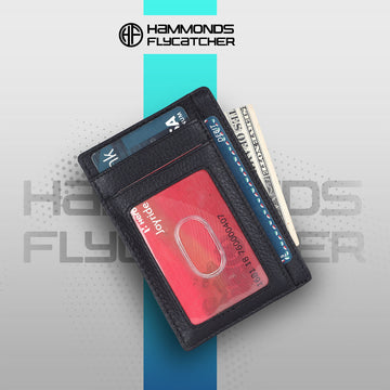HAMMONDS FLYCATCHER Genuine Napa Leather Card Holder for Men and Women, Black | RFID Protected Slim Card Holder Wallet for Men |
