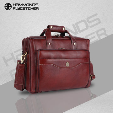Leather Office Laptop Bags For Mens - Fits Up to 16-inch Laptop/MacBook - 1 Year Warranty Included