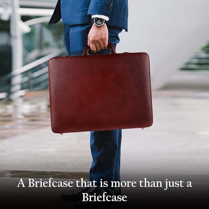 Leather Executive Briefcase Combo Lock