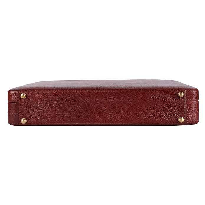 Leather Briefcase for Men - Executive Bag for Business & Travel with Combination Lock and Multiple Compartments