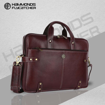 Leather Laptop Bag for Men - Fits Upto 16 Inch Laptop/MacBook - Premium Office Bag with 1 Year Warranty
