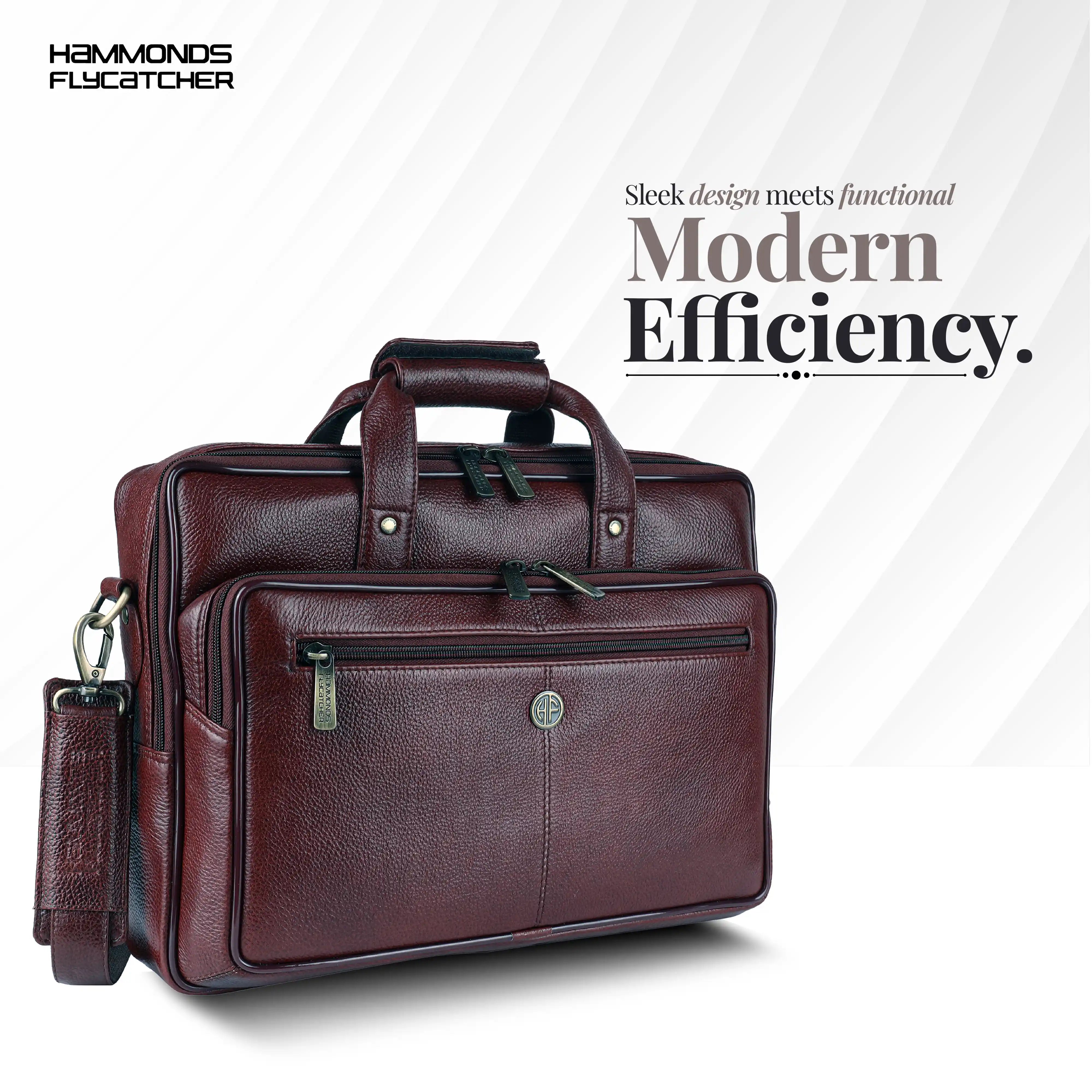 Office Shoulder Bag for Laptop - Genuine Leather - Fits 14 to 15.6 Inch Laptop/MacBook - 1 Year Warranty Secondary image