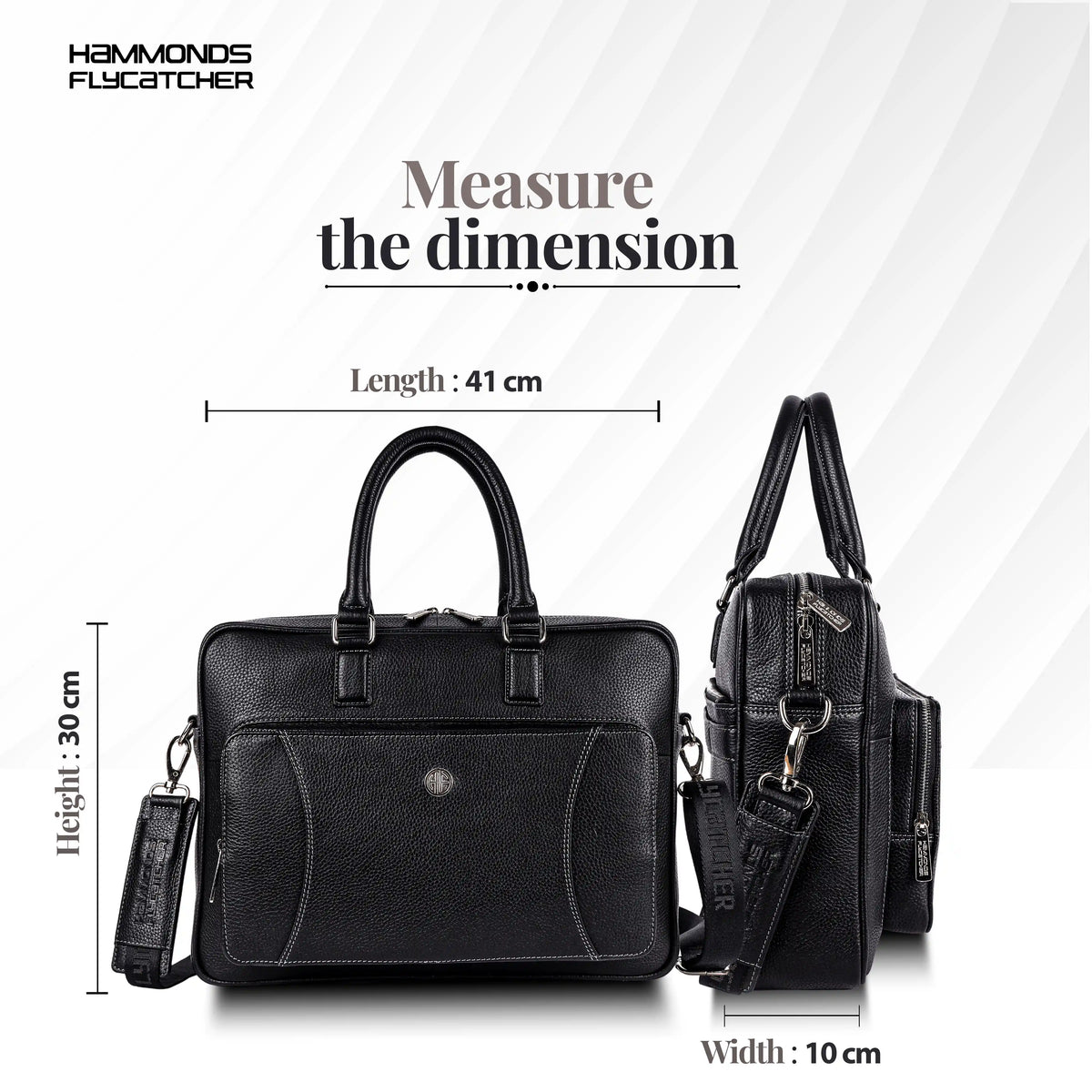 Genuine Leather Laptop Bag for Men, Fits Up to 15.6 Inch Laptop - Leather Office Bag with Adjustable Shoulder Strap and Trolley Strap