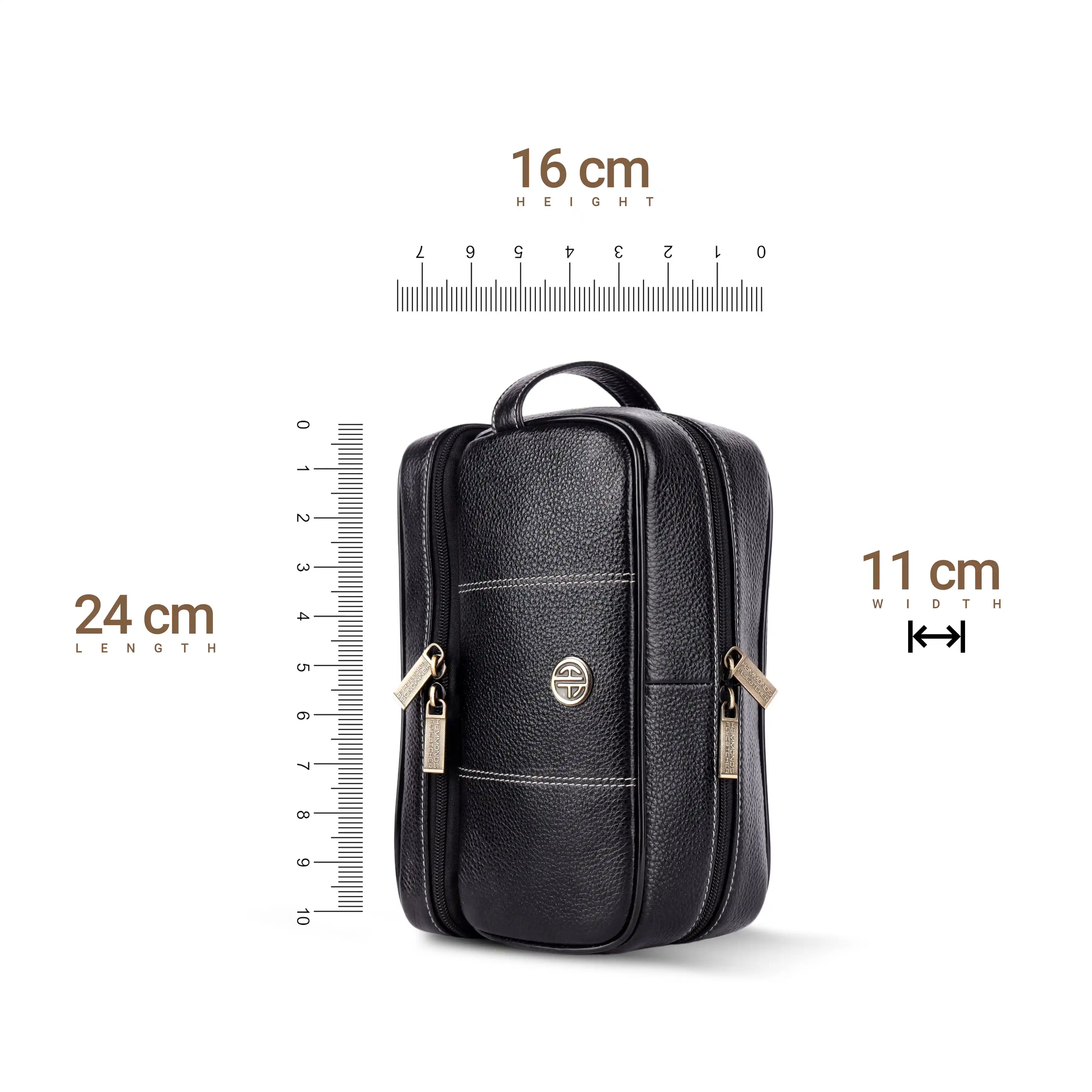 Leather Toiletry Bag for Men and Women - Travel Organizer Kit - Grooming Kit Organizer - Multiple Compartments Secondary image