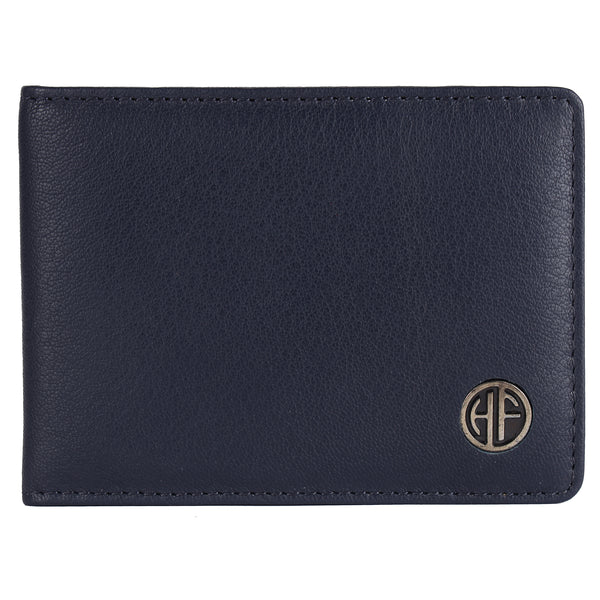 Genuine Leather Slim Wallet for Men, Blue | RFID Protected Leather Wallets for Men | Mens Wallet with 6 Card