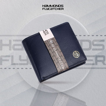 Men's Wallet - Genuine Leather Bifold Money Wallet with RFID Protection - Blue Wallet for Men - 5 Card