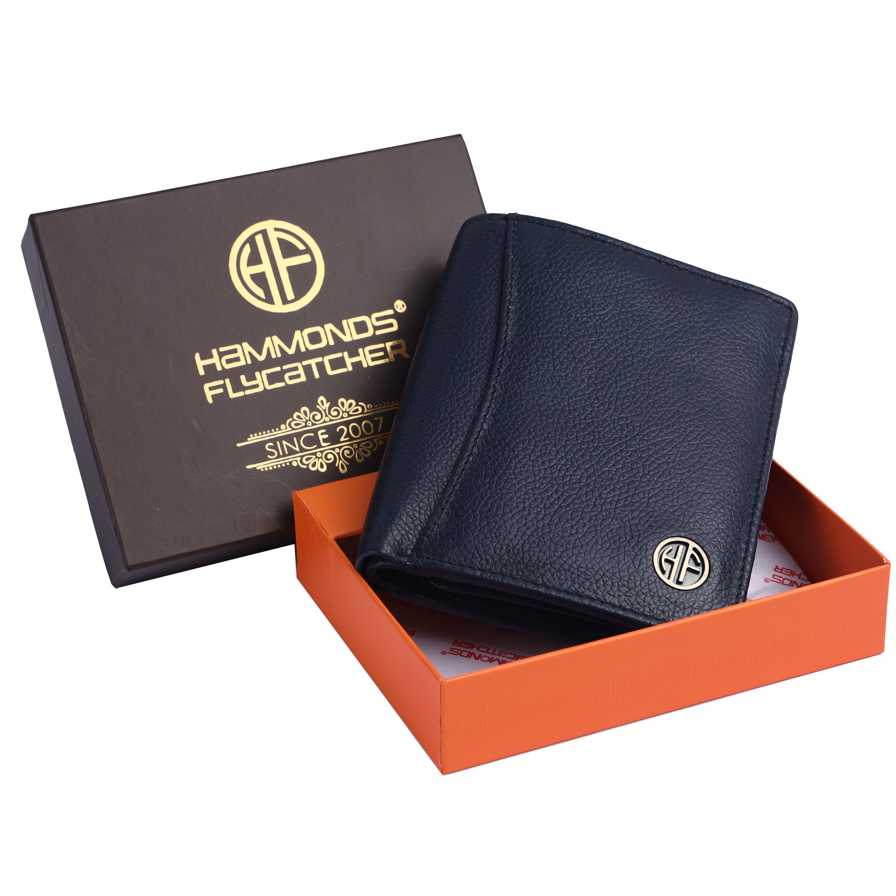 Wallet for Men - Blue | Genuine Leather Bifold Money Wallet | RFID Protected | 9 Card Slots, 2 ID Card Secondary image