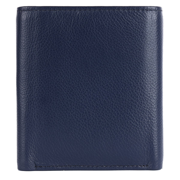 Wallet for Men - Blue | Genuine Leather Trifold Money Wallet | RFID Protected Wallets for Men| 4 ATM