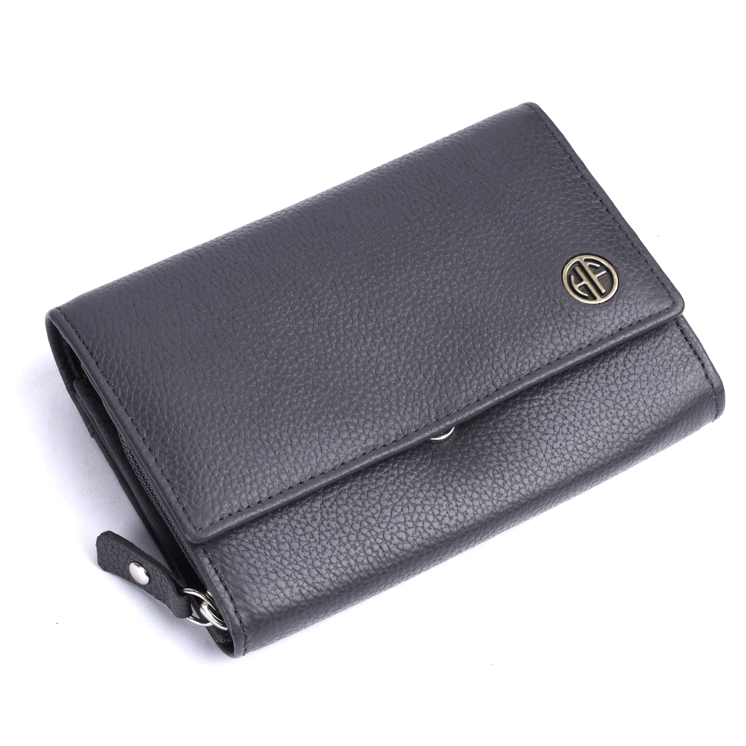 Ladies Leather Purse - RFID Protected, 8 Card Slots, 5 Compartments, Button Closure - For Daily Use
