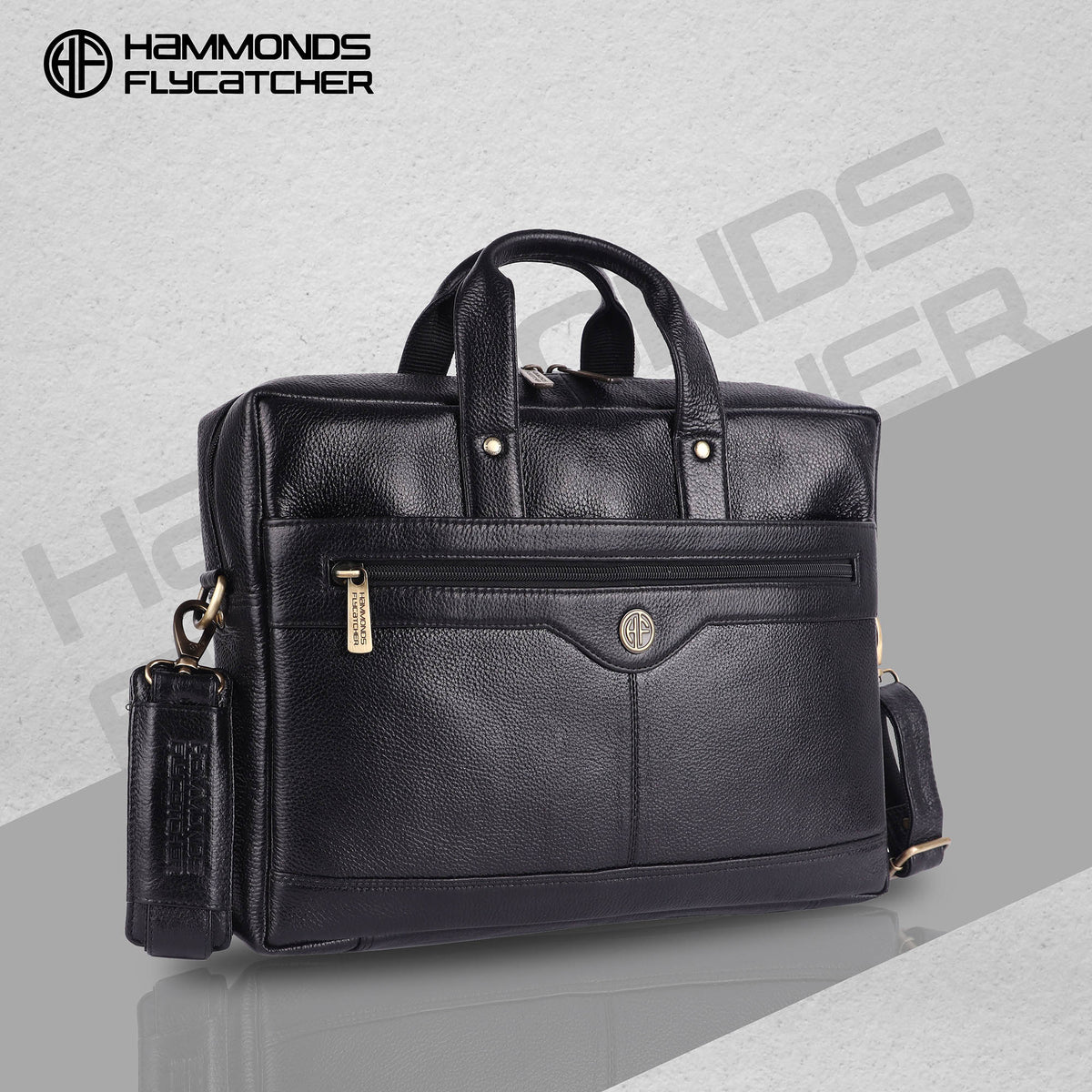 Genuine Leather Executive Office Bag - Shoulder Laptop Messenger Bag for Men - Fits up to 14/15.6 Inch Main image