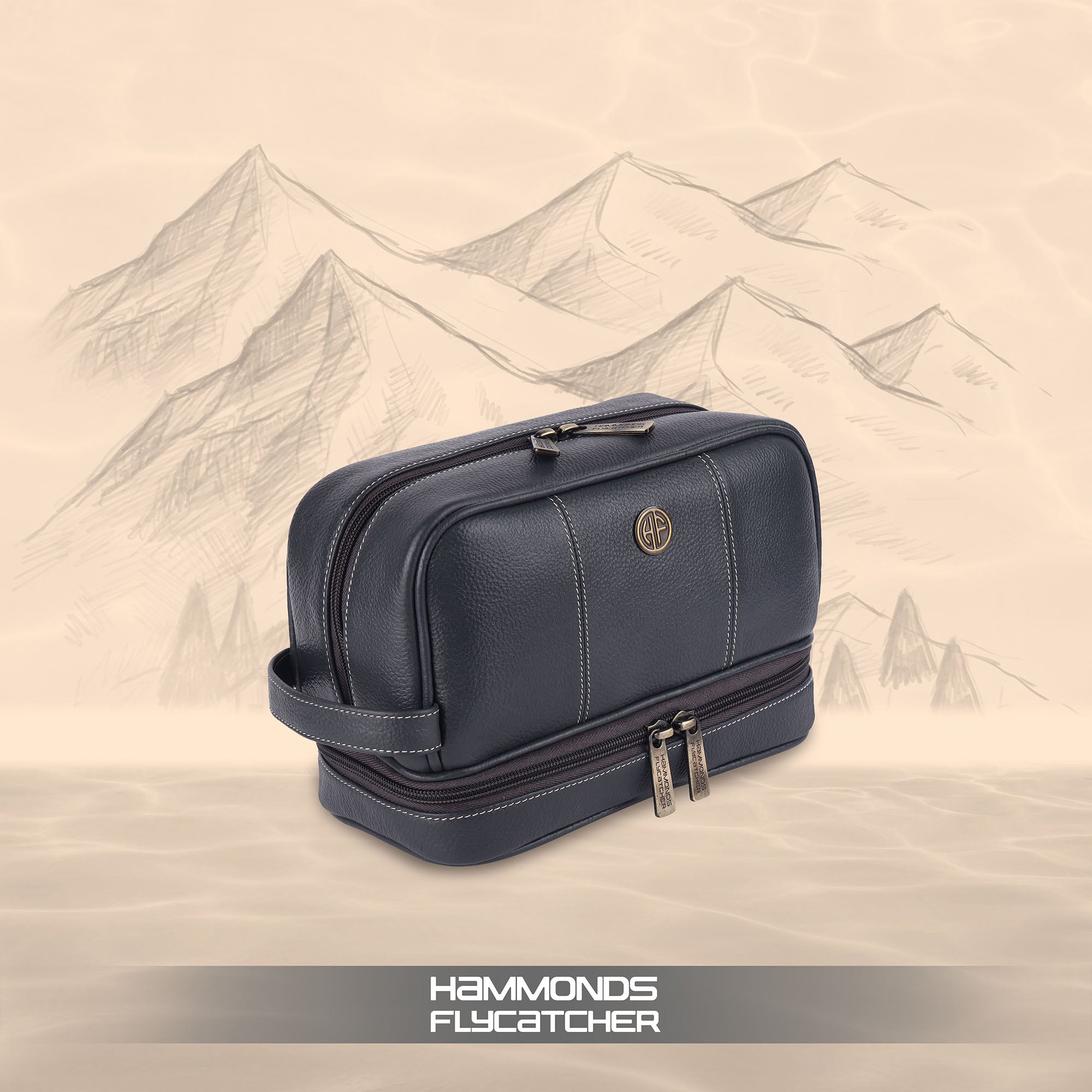 Leather Toiletry Bag for Men and Women - Travel Organizer Kit - Grooming Kit Organizer - Multiple Compartments