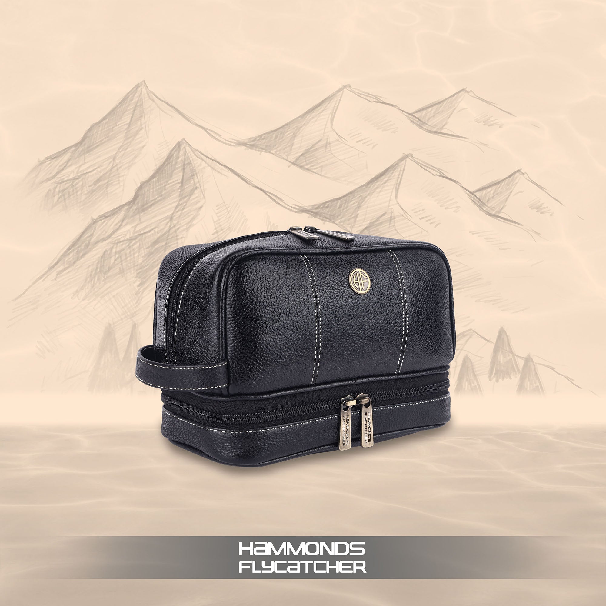 Leather Toiletry Bag for Men and Women - Travel Organizer Kit - Grooming Kit Organizer - Multiple Compartments