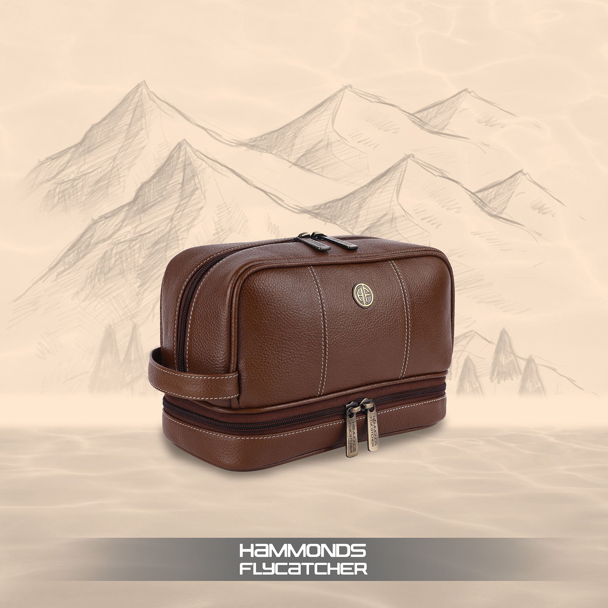 Leather Toiletry Bag for Men and Women - Travel Organizer Kit - Grooming Kit Organizer - Multiple Compartments