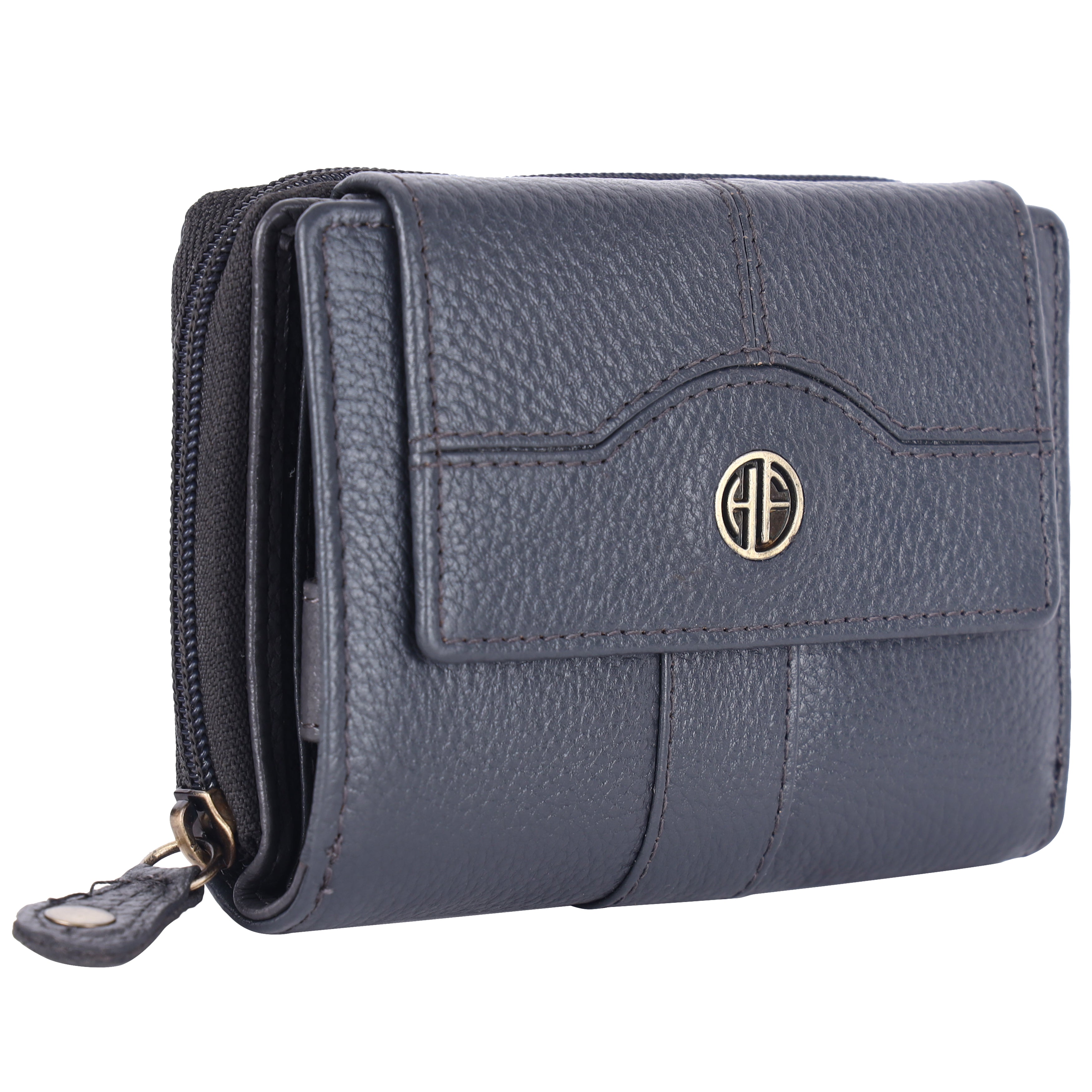 Genuine Leather Ladies Purse with 14 Cards Slots - Womens purses with RFID Protection