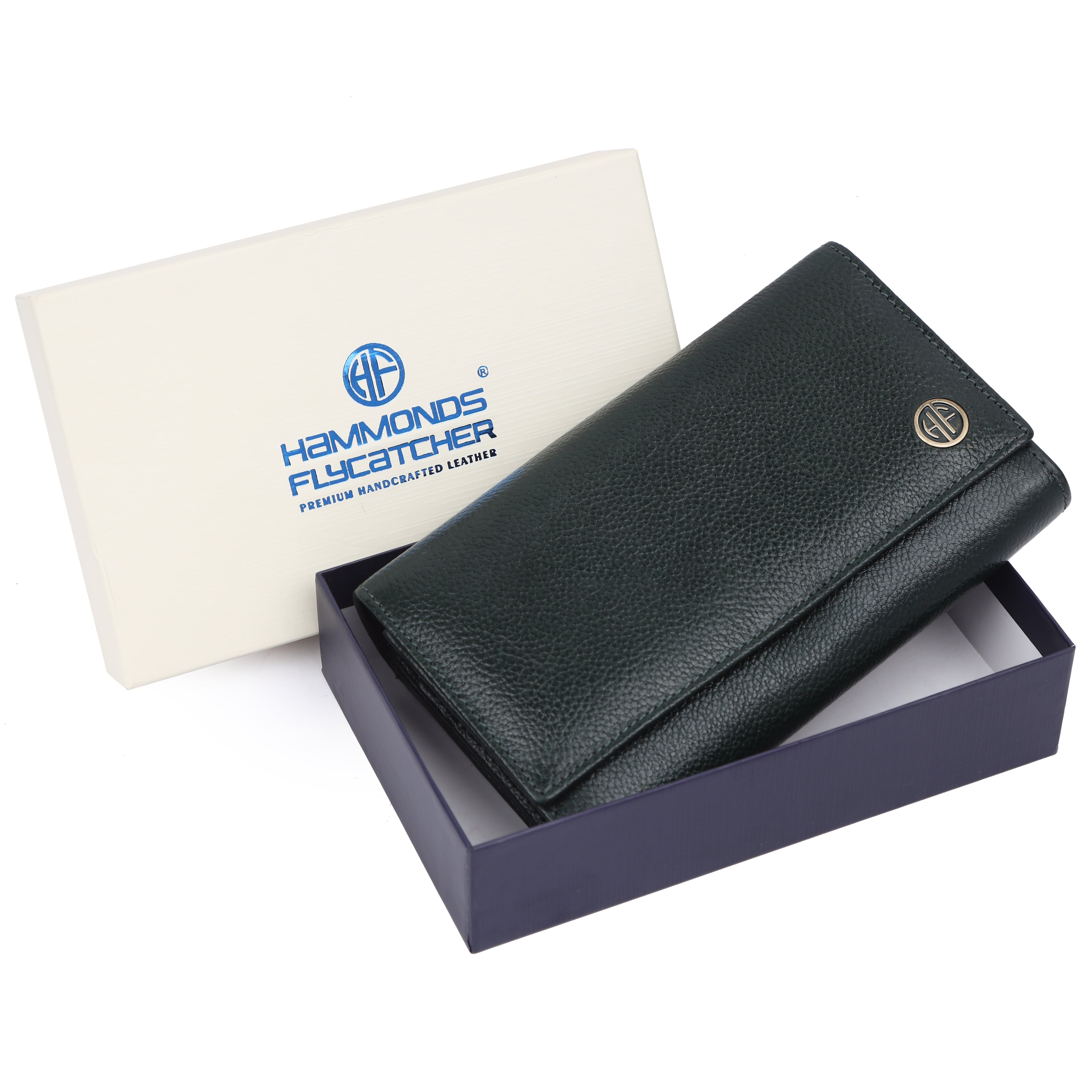 Ladies Leather Purse - RFID Protected, 8 Card Slots, 5 Compartments, Button Closure - For Daily Use