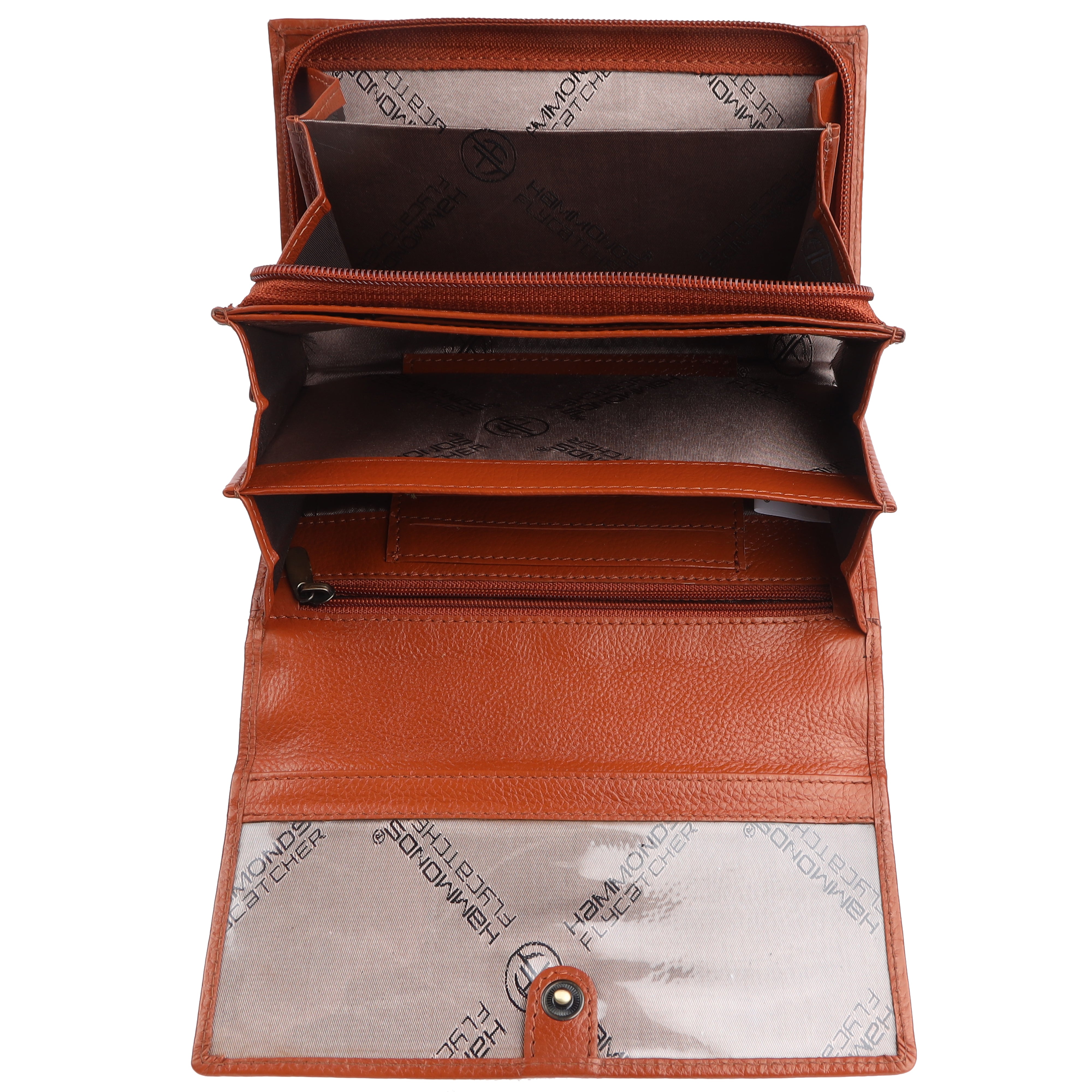 Ladies Leather Purse - RFID Protected, 8 Card Slots, 5 Compartments, Button Closure - For Daily Use