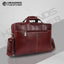Laptop Bag for Men - Genuine Leather, Brown - Fits 14/15.6 Inch Laptops - Water Resistant Handbag -