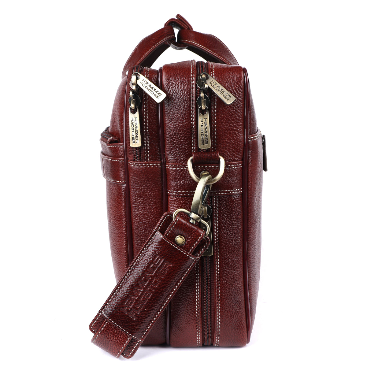 Laptop Bag for Men - Genuine Leather, Brown - Fits 14/15.6 Inch Laptops - Water Resistant Handbag -