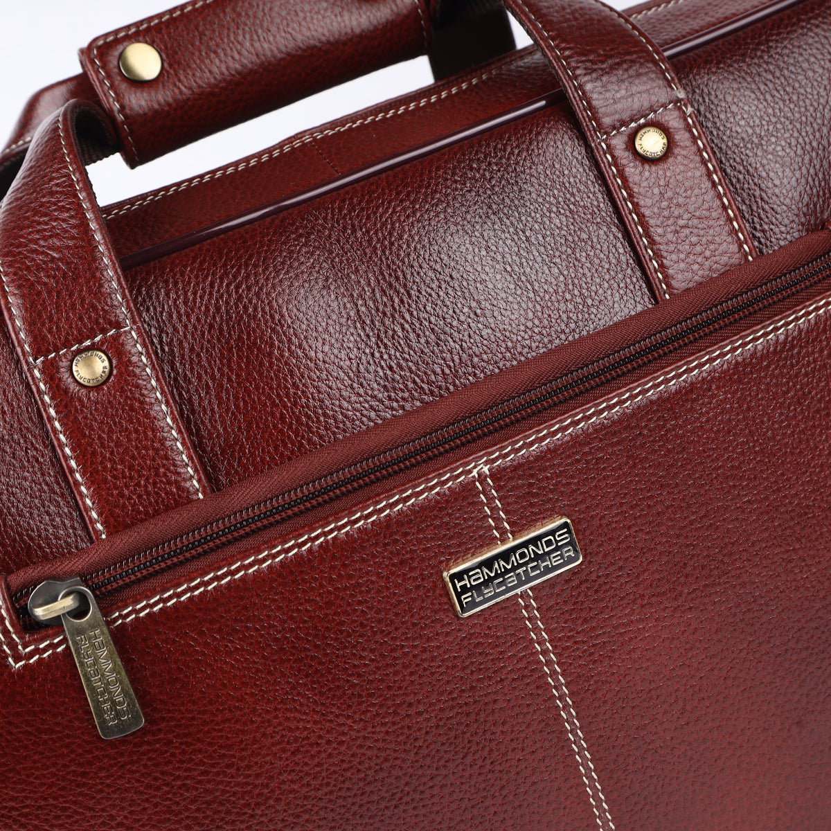 Laptop Bag for Men - Genuine Leather, Brown - Fits 14/15.6 Inch Laptops - Water Resistant Handbag -