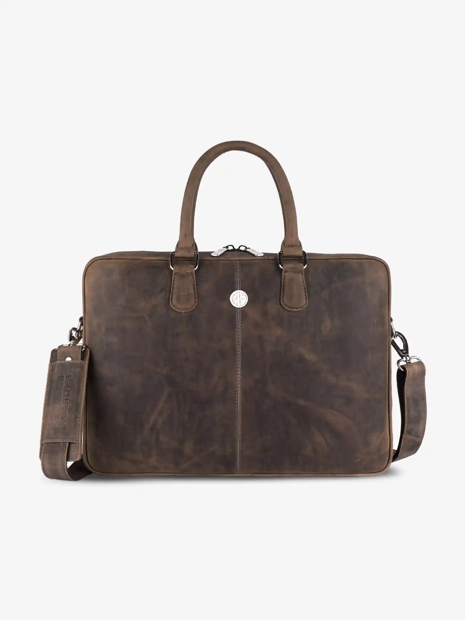Genuine Leather Office Bag for Men, 15.6 Inch Laptop Bag, 1 Year Warranty Secondary image