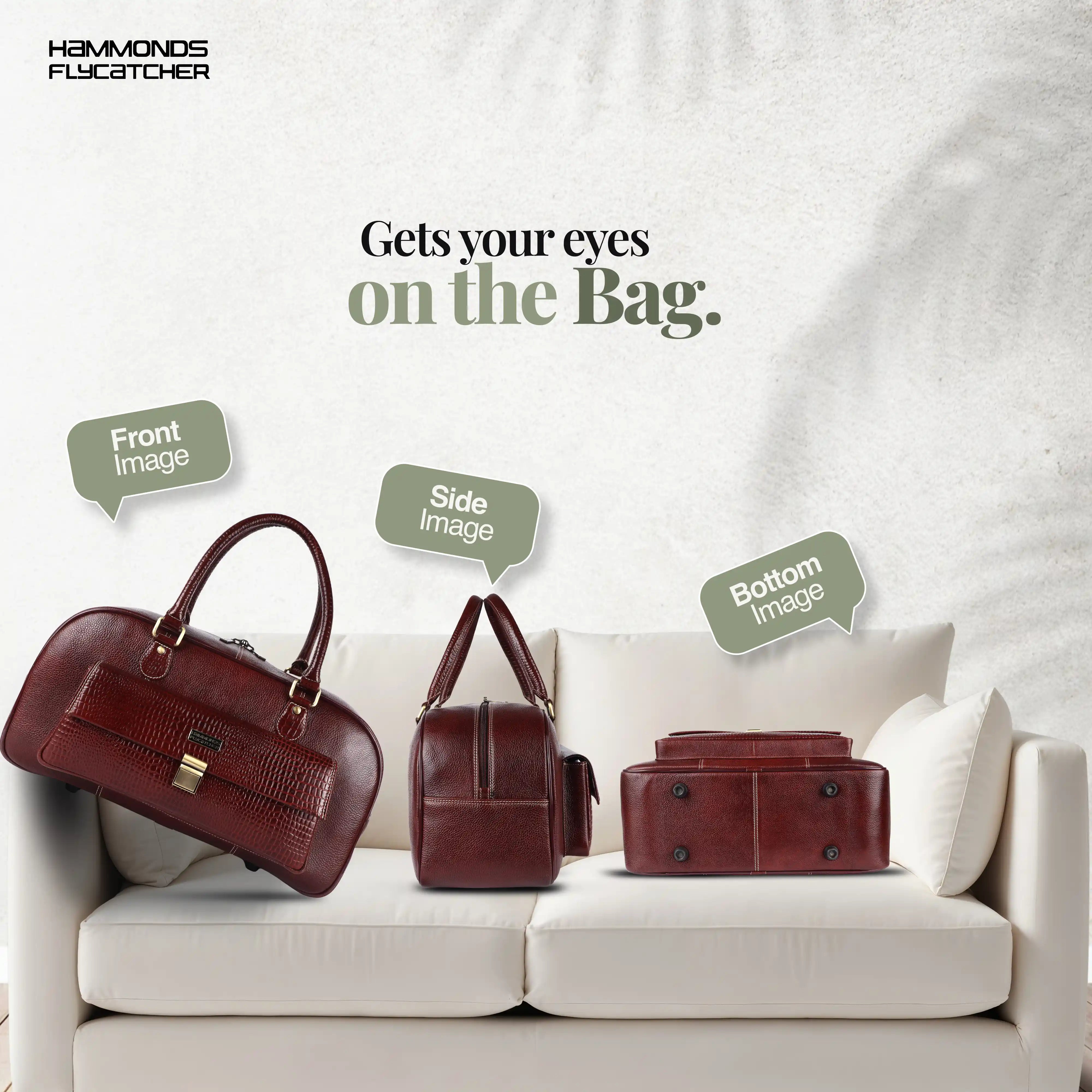 Genuine Leather Brown Travel Bag/Travel Bags for Luggage/Cabin Luggage Bags for Flight/Leather Travel Bags