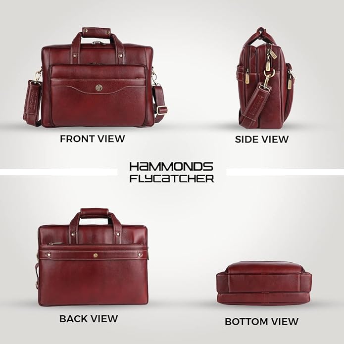 Leather Office Laptop Bags For Mens - Fits Up to 16-inch Laptop/MacBook - 1 Year Warranty Included