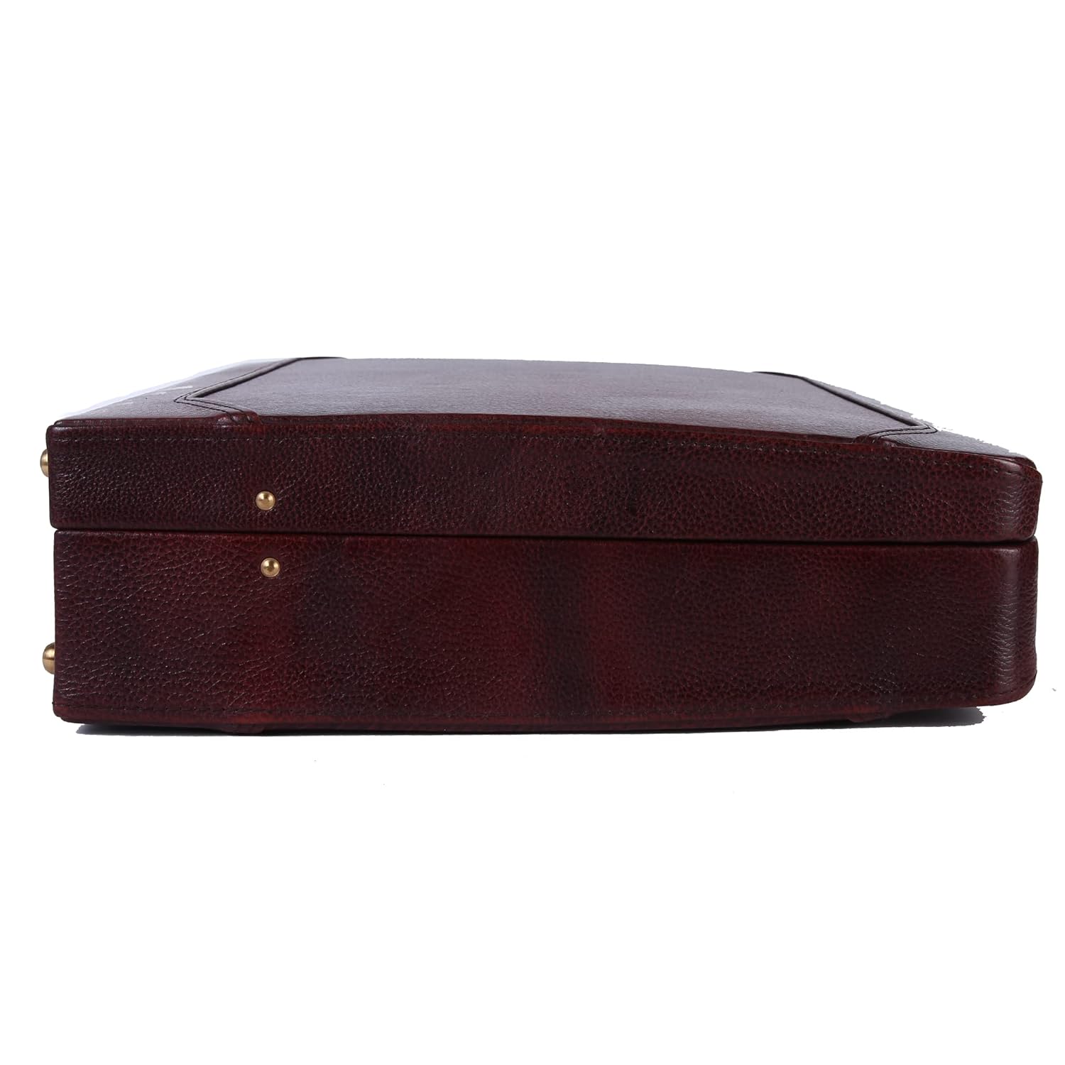 Genuine Leather Briefcase for Men with Expandable File Section - Classic Brown - Laptop Briefcase Office Bag