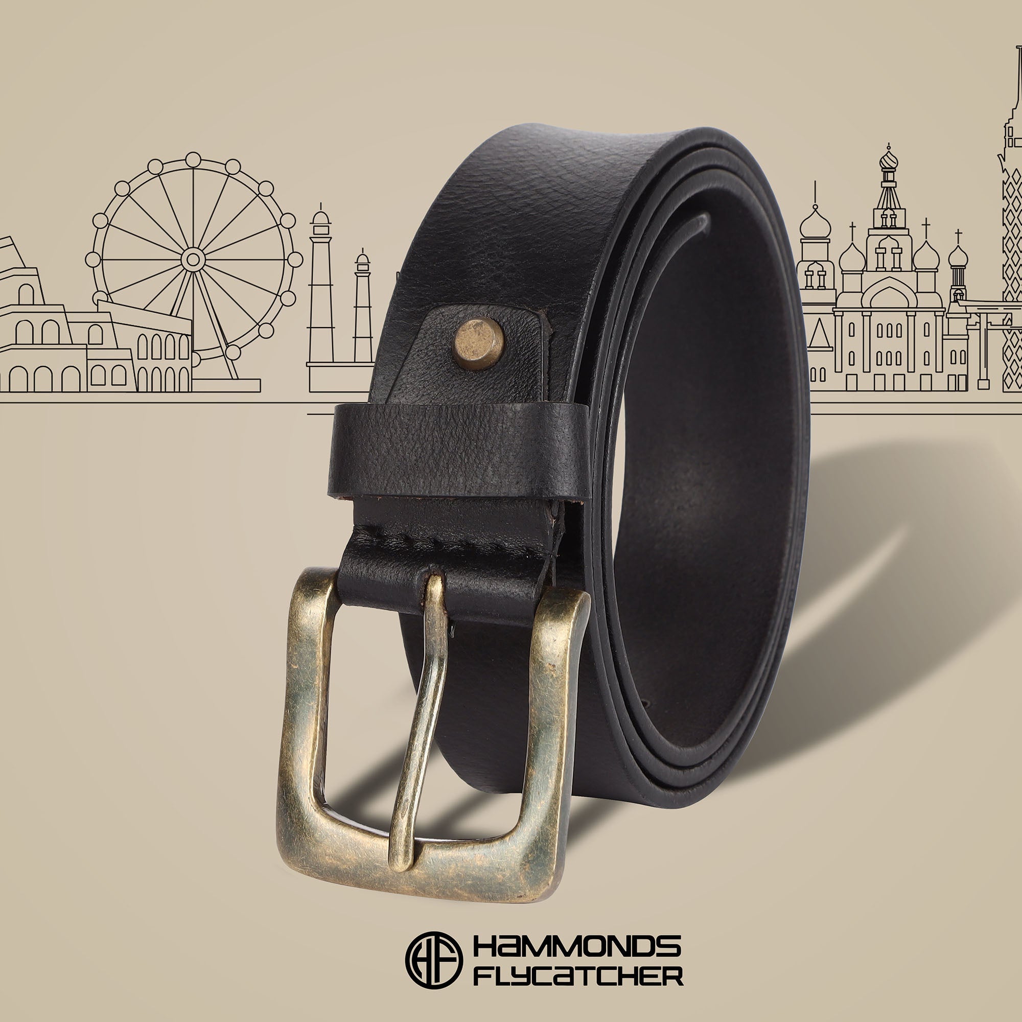 Genuine Leather Belt for Men - Waist Belt Ideal for Casual, Formal - Fits Waist 28-46 Inch