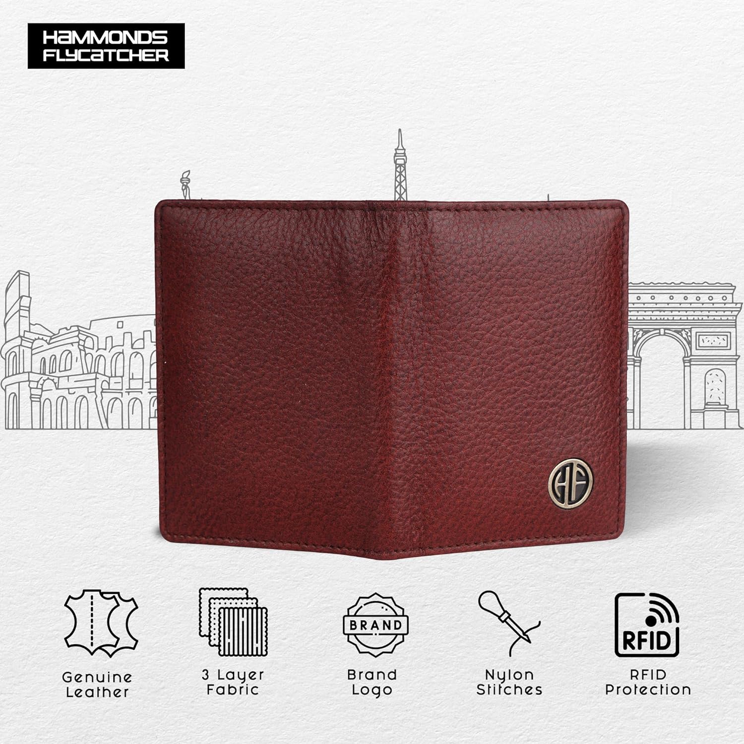 Card Holder Wallet for Men and Women - Genuine Leather - RFID Protected - 6 Slots for ATM Credit/Debit Card