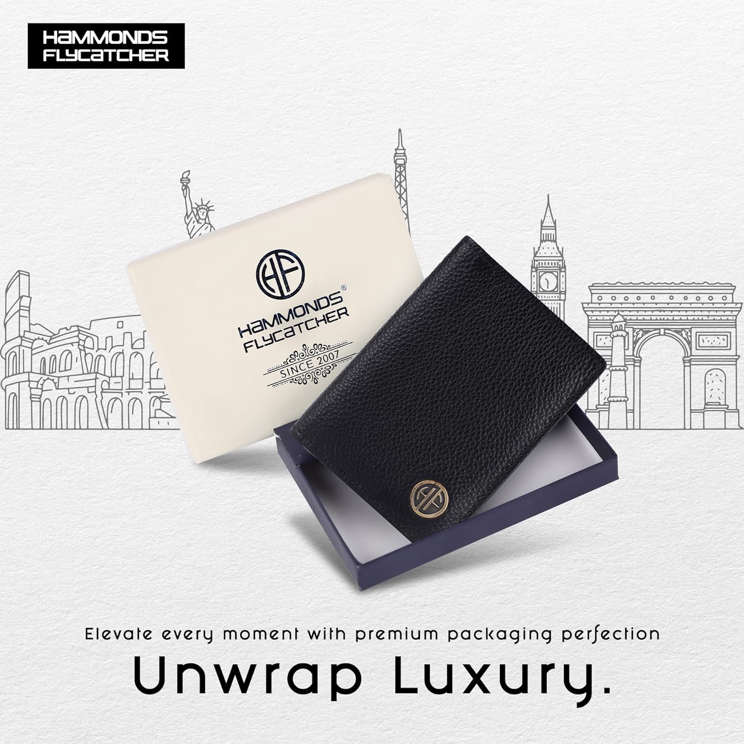 Card Holder Wallet for Men and Women - Genuine Leather - RFID Protected - 6 Slots for ATM Credit/Debit Card