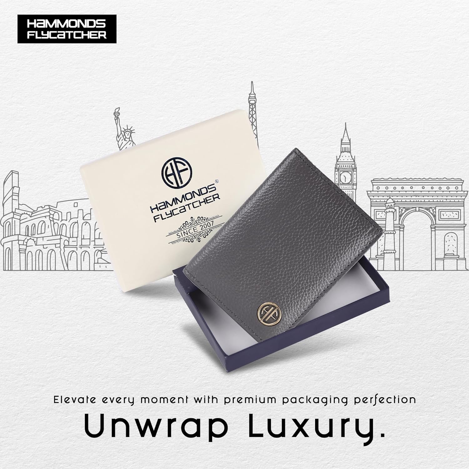 Card Holder Wallet for Men and Women - Genuine Leather - RFID Protected - 6 Slots for ATM Credit/Debit Card