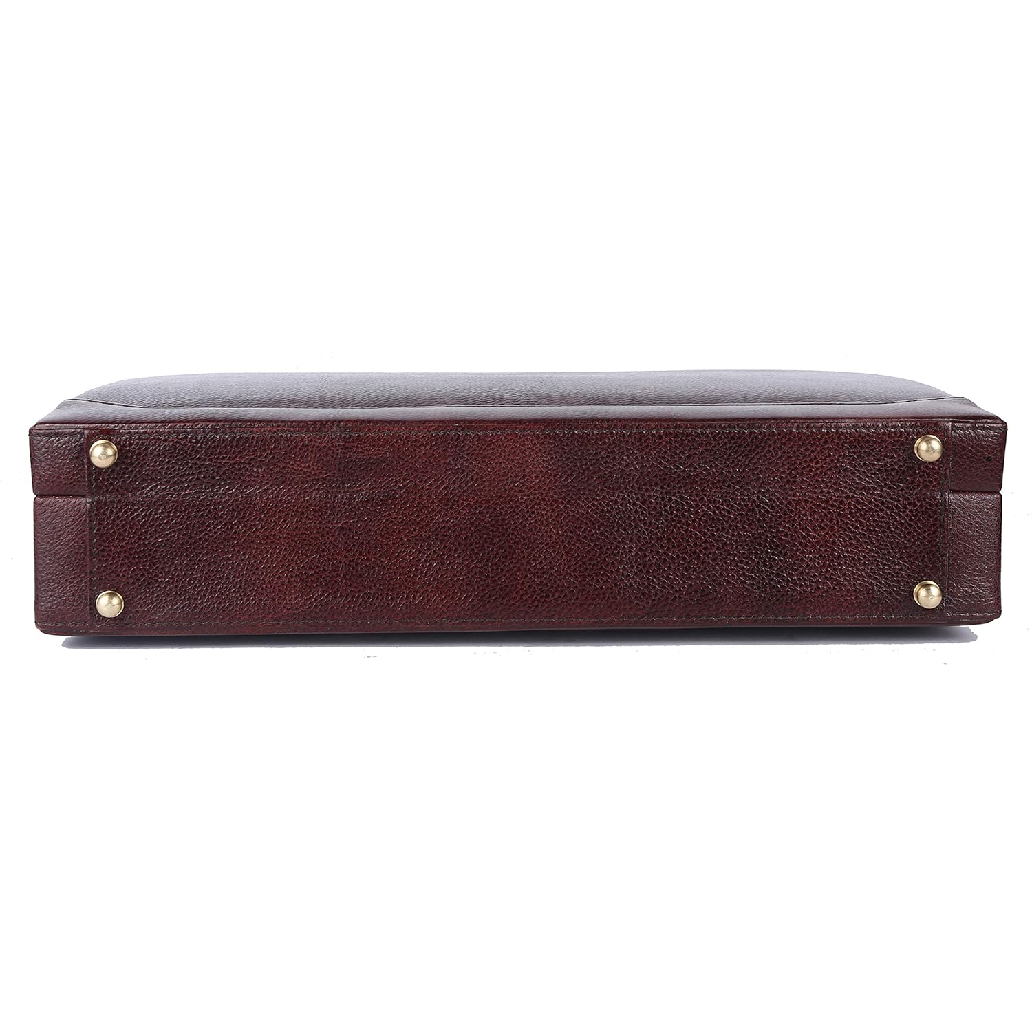 Genuine Leather Briefcase for Men with Expandable File Section - Classic Brown - Laptop Briefcase Office Bag