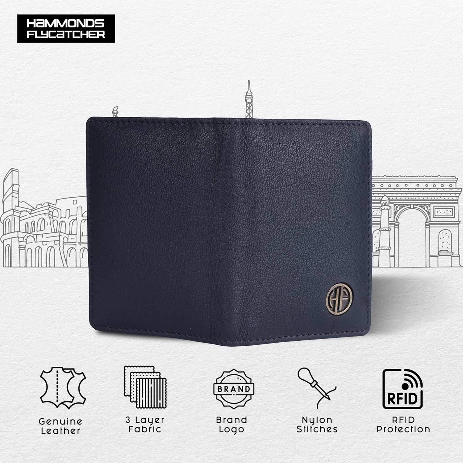 Card Holder Wallet for Men and Women - Genuine Leather - RFID Protected - 6 Slots for ATM Credit/Debit Card