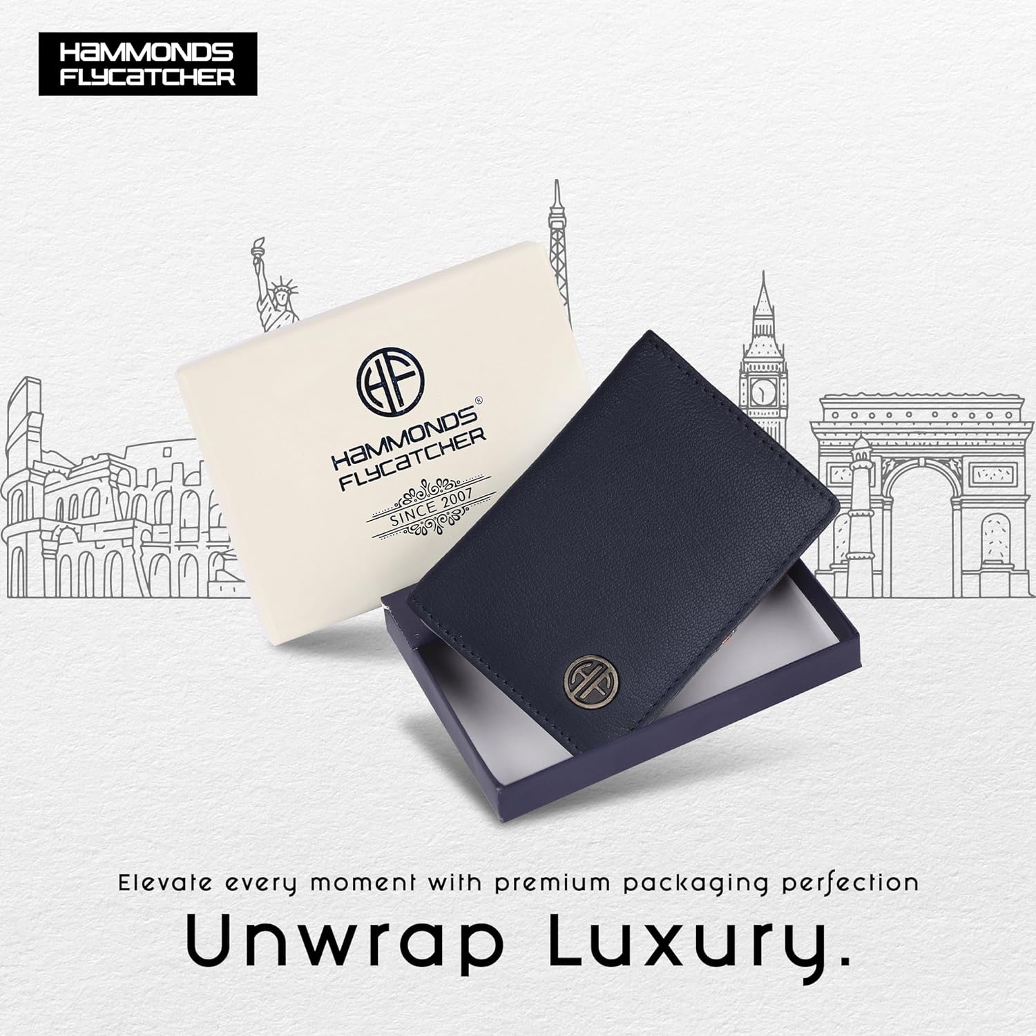 Card Holder Wallet for Men and Women - Genuine Leather - RFID Protected - 6 Slots for ATM Credit/Debit Card