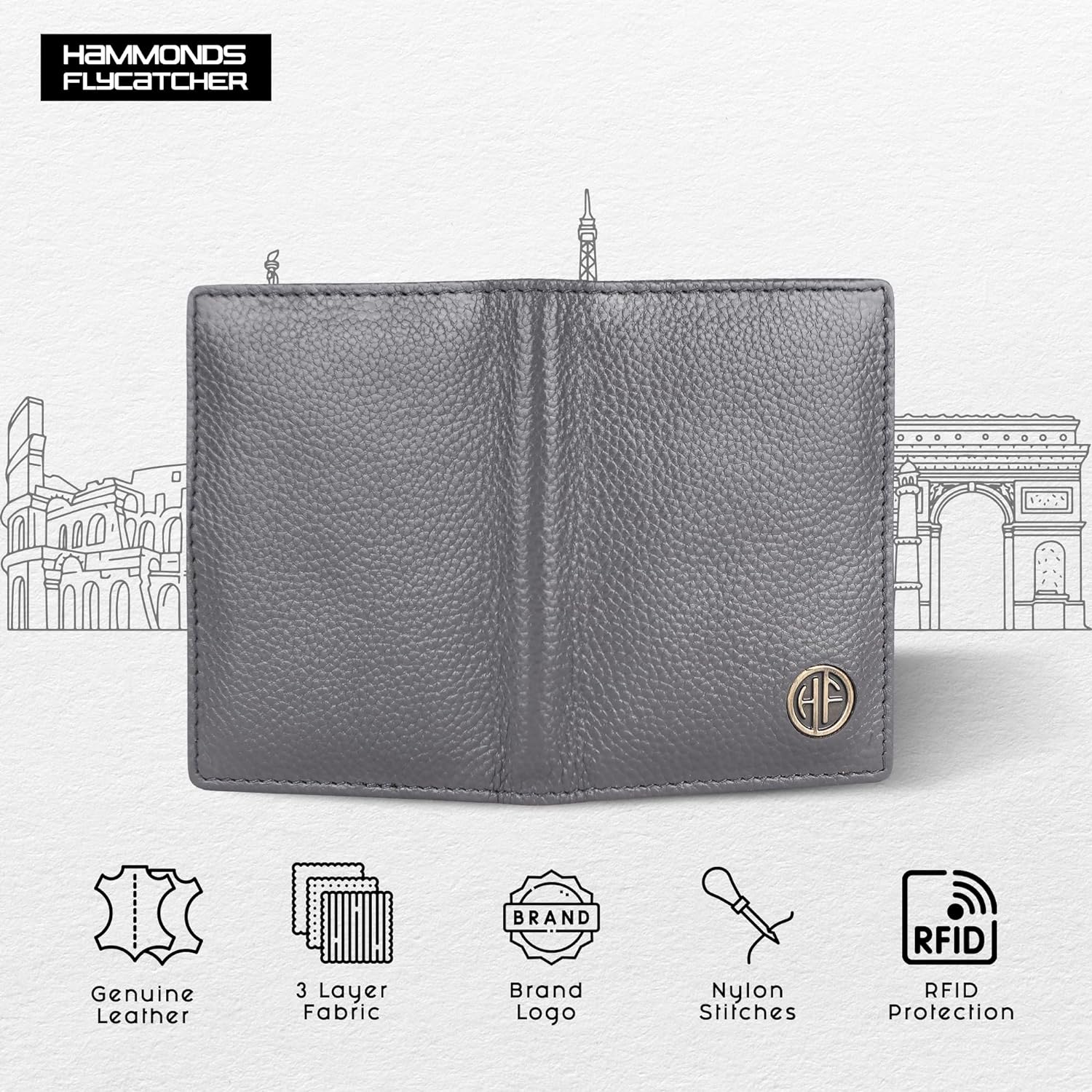 Card Holder Wallet for Men and Women - Genuine Leather - RFID Protected - 6 Slots for ATM Credit/Debit Card