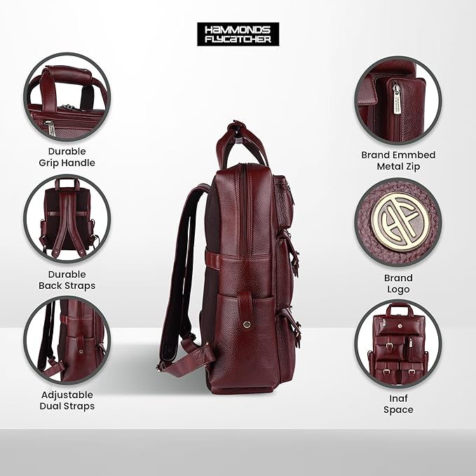 Genuine Leather Travel Backpack/College Backpack for Men and Women Stylish, Durable, and Spacious Bag