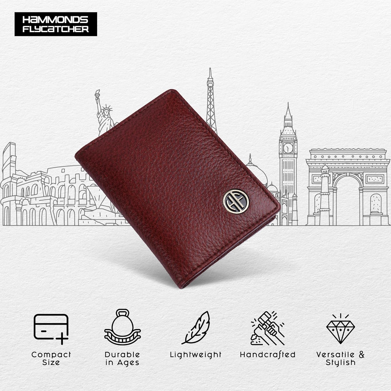 Card Holder Wallet for Men and Women - Genuine Leather - RFID Protected - 6 Slots for ATM Credit/Debit Card
