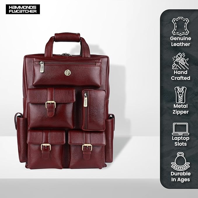 Genuine Leather Travel Backpack/College Backpack for Men and Women Stylish, Durable, and Spacious Bag