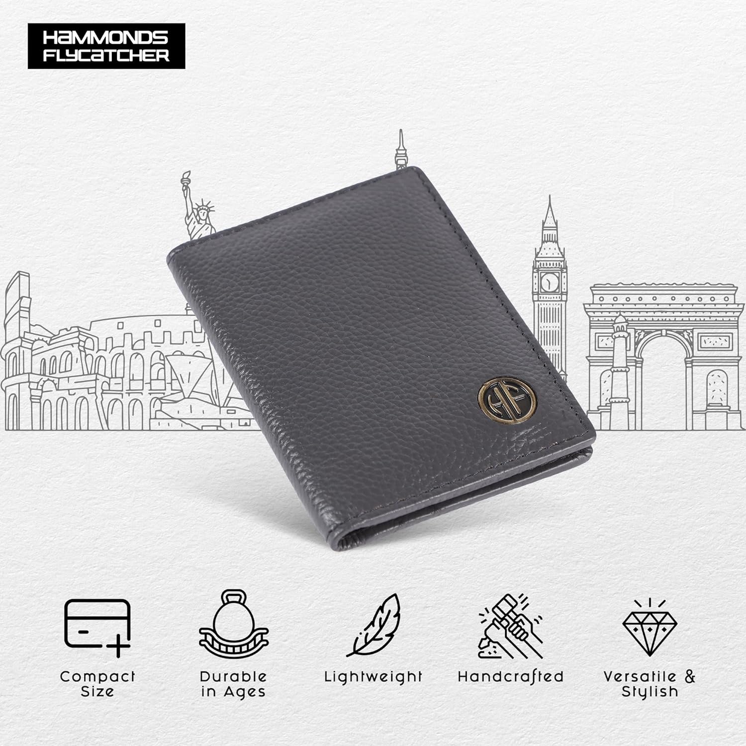 Card Holder Wallet for Men and Women - Genuine Leather - RFID Protected - 6 Slots for ATM Credit/Debit Card