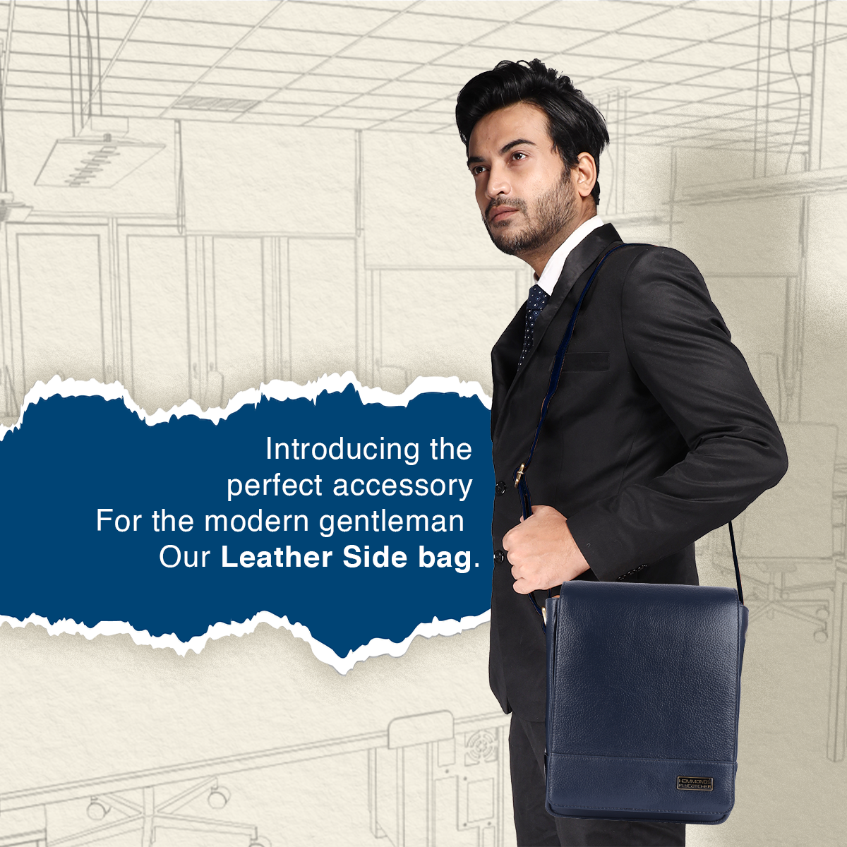 Premium Leather Sling Bag For Men - Adjustable Shoulder Strap - Ideal For Travel, College, and Office
