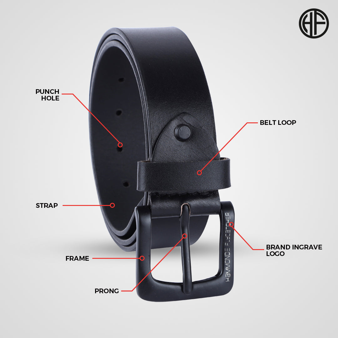 Premium Pure Leather Belt for Men - Fits Waist Sizes 28-46, 1.5 Inch Width - Ideal for Casual & Formal Use