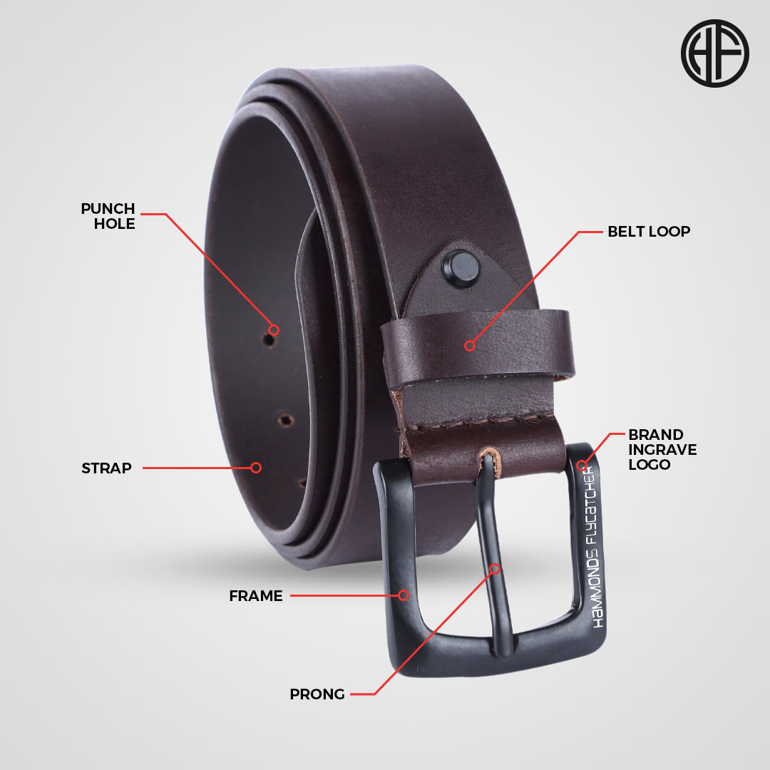 Premium Pure Leather Belt for Men - Fits Waist Sizes 28-46, 1.5 Inch Width - Ideal for Casual & Formal Use