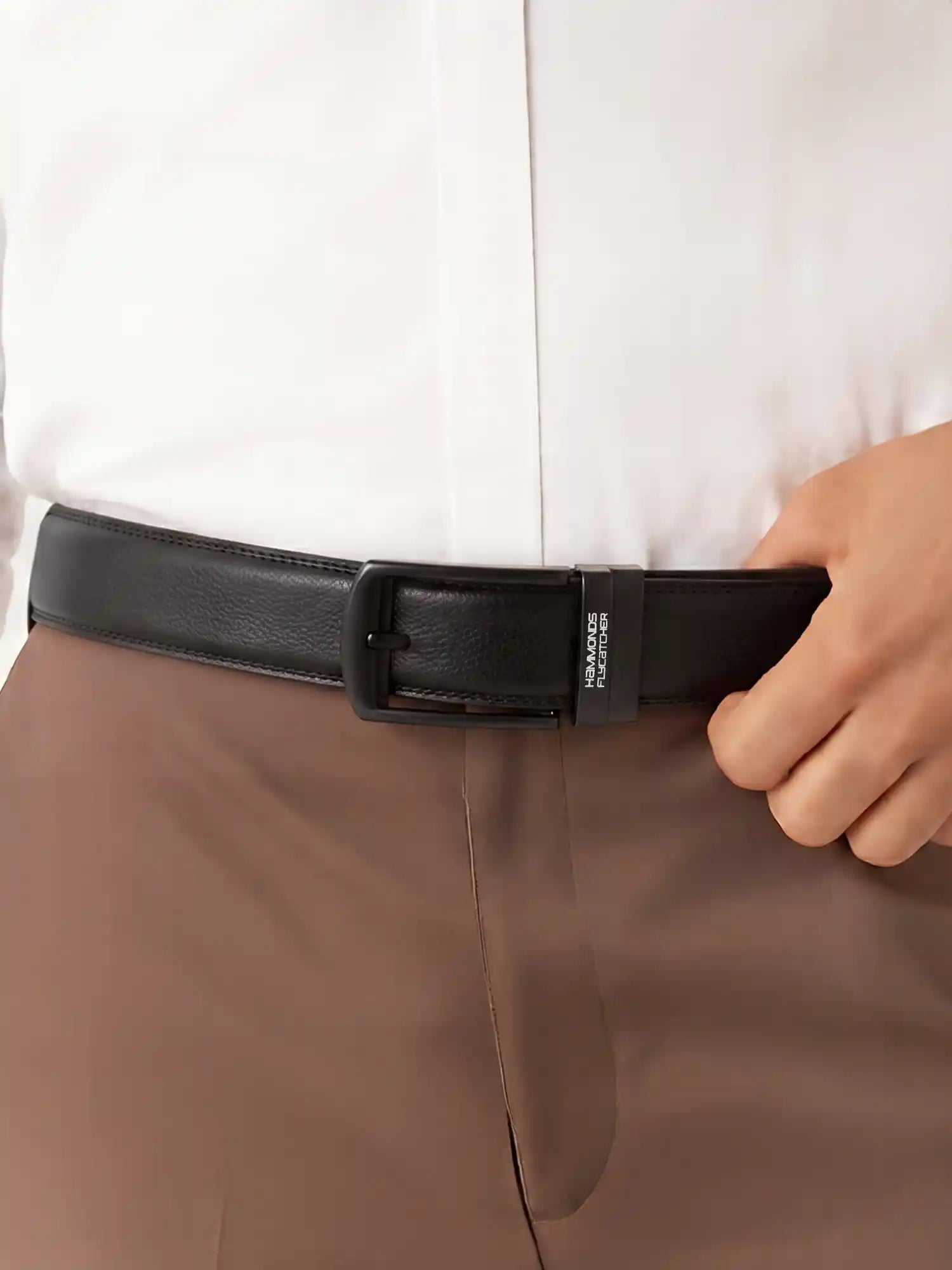 Genuine Leather Autolock Belt for Men - Perfect for Formal and Casual Wear - Adjustable Waistband up to 46 Inches - Autolock Feature Secondary image