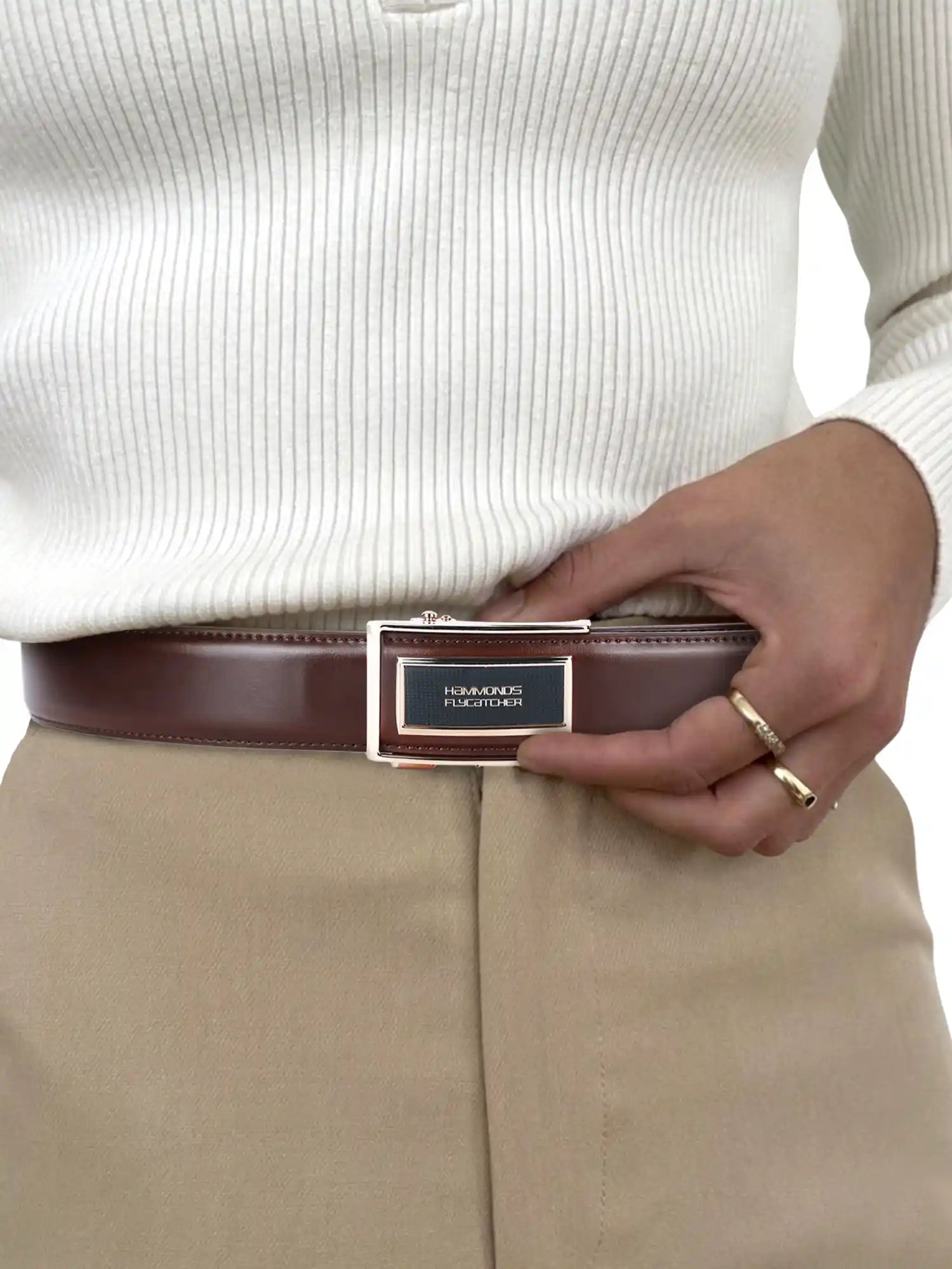 Men's Premium Leather Belt with Auto Lock, Slide Lock & Hidden Tail - Stylish Everyday Wear Secondary image