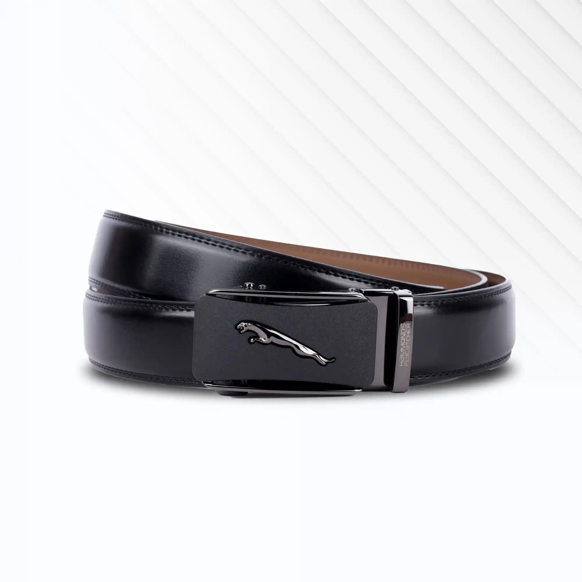 Genuine Leather Belts for Men, Autolock Micro Adjustable Ratchet Track Leather Belt for Men, Formal & Casual Leather Belt