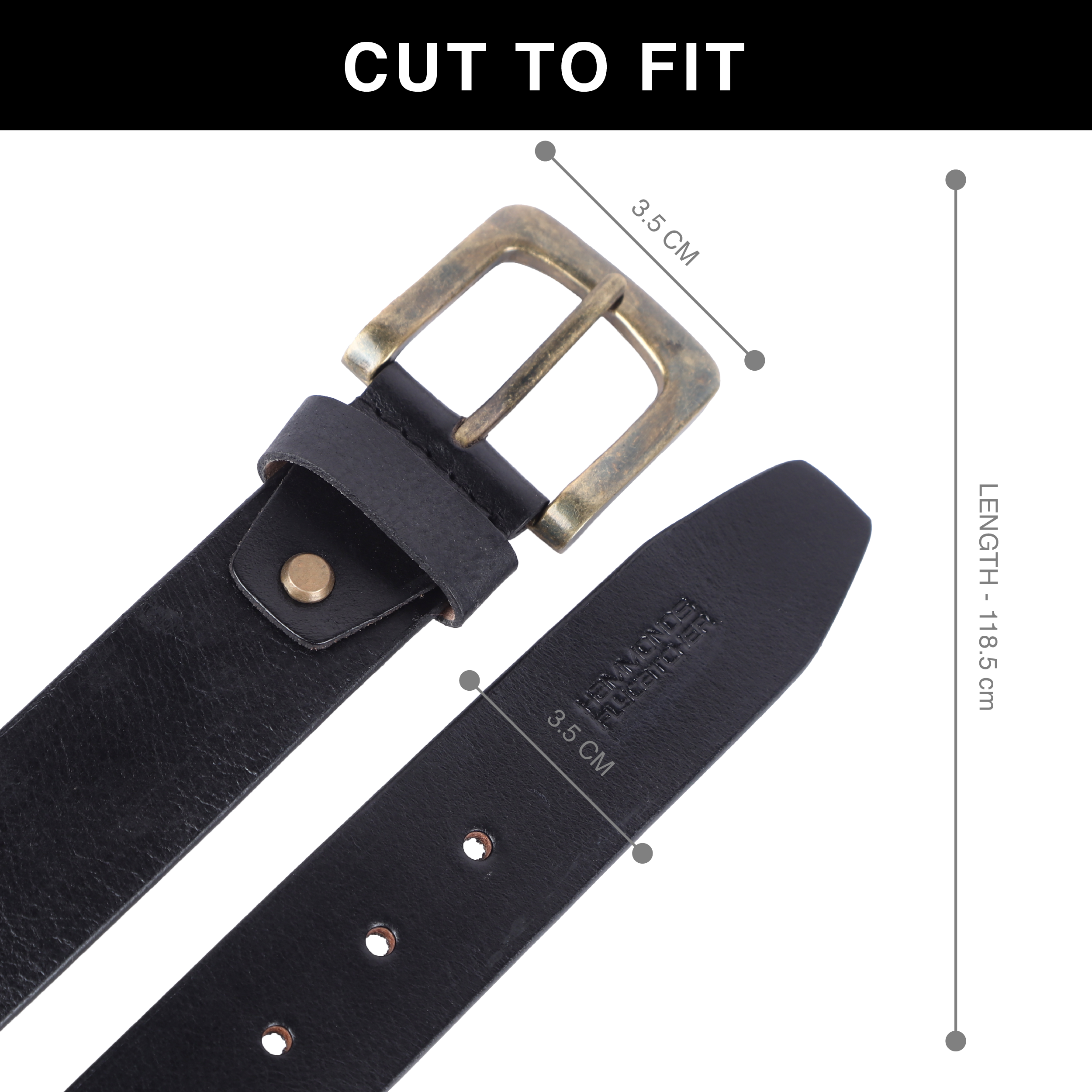 Genuine Leather Belt for Men - Waist Belt Ideal for Casual, Formal - Fits Waist 28-46 Inch