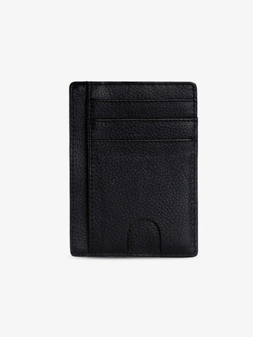 Genuine Napa Leather Card Holder for Men and Women, Black | RFID Protected Slim Card Holder Wallet for Men |