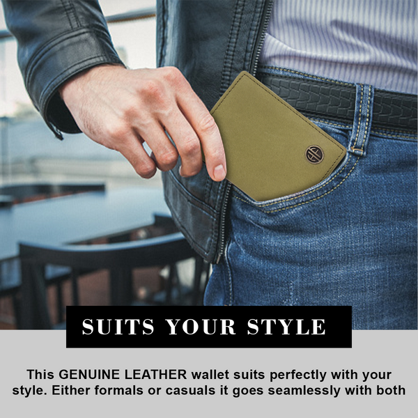 Leather RFID Card Holder - Slim Bi-Fold Design for Men and Women - Stylish & Secure