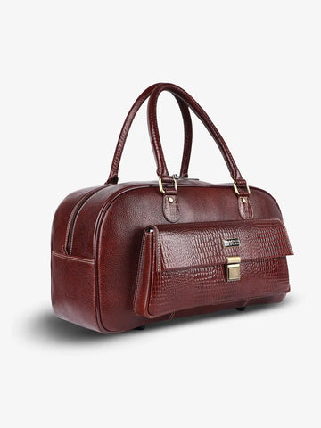 Genuine Leather Brown Travel Bag/Travel Bags for Luggage/Cabin Luggage Bags for Flight/Leather Travel Bags